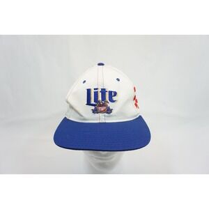 Miller Lite Beer "I Like Light!" American Flag Hat Cap Snap Back Vintage Logo